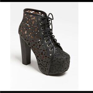 Jeffrey Campbell Flower Cut Out Lita platform heels size 7